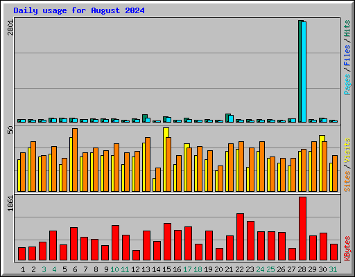 Daily usage for August 2024