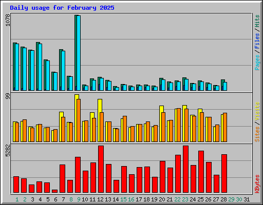 Daily usage for February 2025