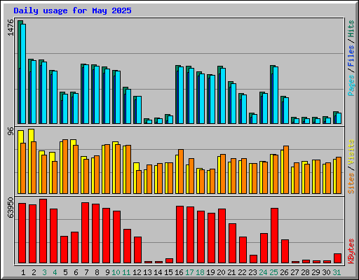 Daily usage for May 2025