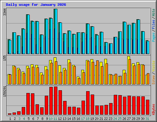 Daily usage for January 2026