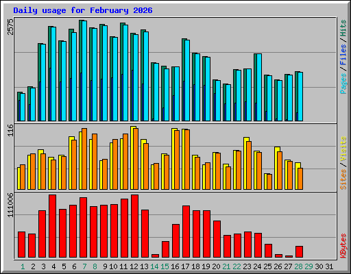 Daily usage for February 2026