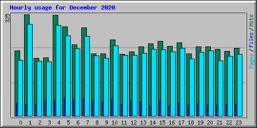 Hourly usage for December 2020
