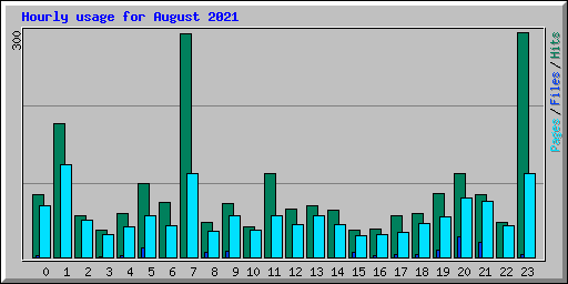 Hourly usage for August 2021