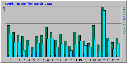 Hourly usage for March 2022