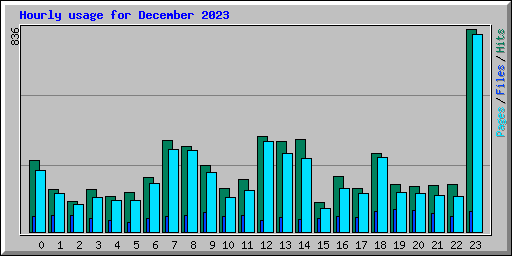 Hourly usage for December 2023