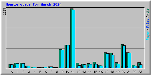Hourly usage for March 2024